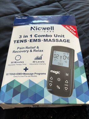 3-in-1 TENS EMS Massage Unit - Black